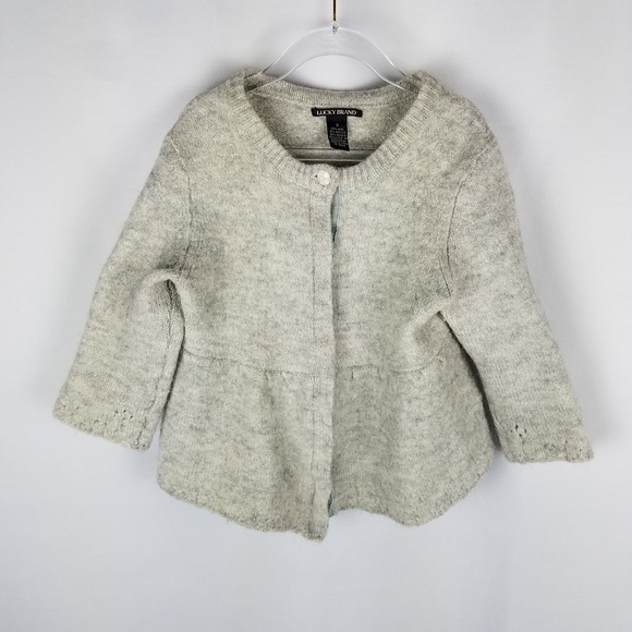 Lucky Brand sweater part wool/alpaca grey‎ childs S - Picture 1 of 4